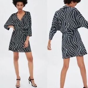 Zara + Trafaluc Sparkle Wrap mini dress